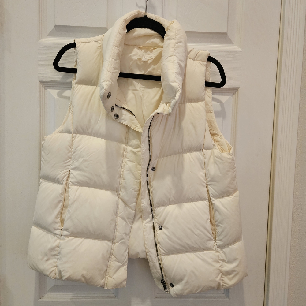 Eileen Fisher Cream Puffer Vest